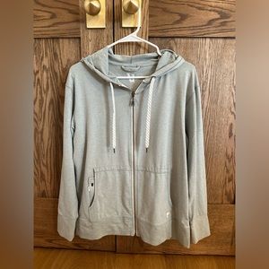 Vuori Performance Hoodie Women’s size L (blue/grey heather)